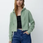 CROPPED ZIP-UP HOODIE
