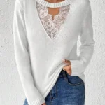 Frenchy Lace Patchwork Women's Sweater