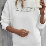 Low-shoulder logo print sweatshirt