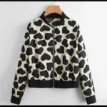 Black and white jacket with zipper hearts
