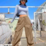 SHEIN Coolane Women's Streetwear Sportswear Blockcore Sport Black Flap Pocket Si