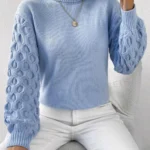 SHEIN Relaxiva Turtleneck Lantern Sleeve Sweater