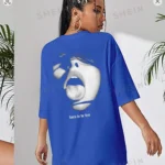 SHEIN EZwear Women's Summer Loose Fit Casual T-Shirt With Round Neck, Letter & C